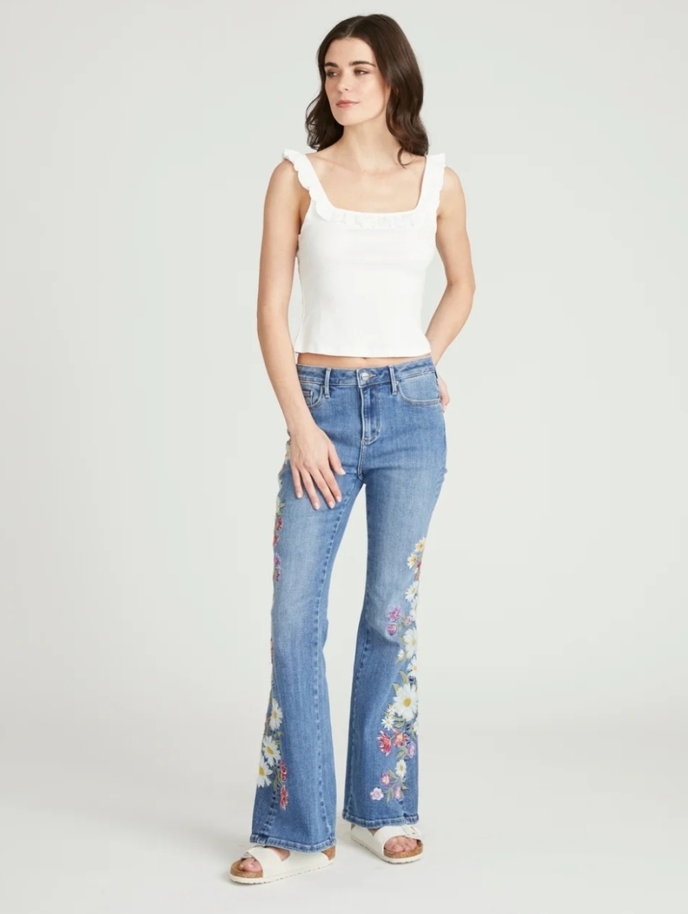 Driftwood Fab Farrah - Daisyland Embroidered Flared Jeans 30 - Picture 2 of 5